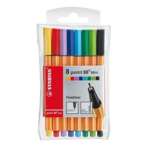 Zestaw Cienkopisów Stabilo point 88 mini, 0.4mm, 8kol